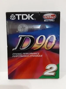 TDK High Output Normal Bias D Blank cassette Tapes x2 D90 NEW Sealed - Picture 1 of 6