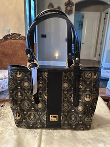 DISNEY STAR WARS DOONEY & BOURKE LAST JEDI BLACK GOLD SKYLER Tote PURSE - Picture 1 of 5