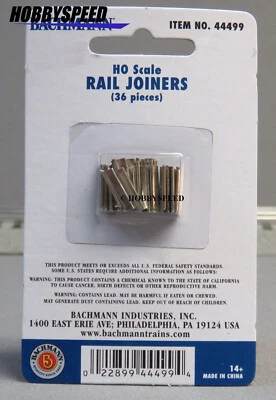 BACHMANN TRAIN HO E-Z TRACK RAIL JOINERS 36 pcs scale connector pin BAC44499 NEW - Image 1 of 2