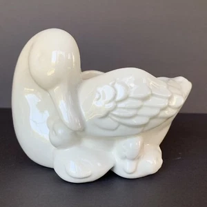 Vintage Avon 1984 WEISS Brasilien weiße Ente Mutter & 2 Babys Keramik Übertopf Vase - Bild 1 von 6