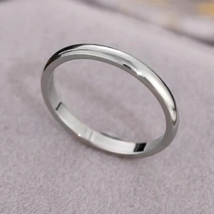 3Pcs Womens 2mm Stainless Steel Gold Plated Stackable Ring Wedding Band Sz3-10 - Picture 1 of 22