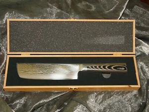 Nakiri Messer aus Damaszener mit Micarta Griff - Neu - Bild 1 von 9