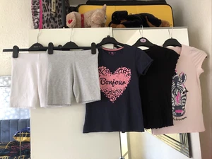 Blue Zoo George YD & F&F Age 9-10 Years Grey /White Shorts & 3 Black & Pink Tops - Picture 1 of 13
