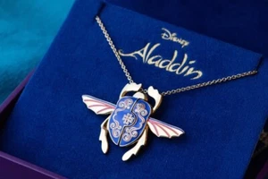NEW RARE Disney x RockLove Aladdin Unlocking Scarab Necklace 925 Silver/Enamel - Picture 1 of 13