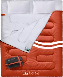 Double Sleeping Bag for Adults - 2 Person Cold Weather(3-4 Seasons) Camping Bed, - Picture 1 of 7