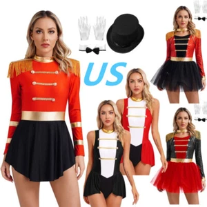 Damen Halloween Zirkus Ringmaster Outfits Trikots mit Hut Schleife Kragen Handschuhe - Bild 1 von 60