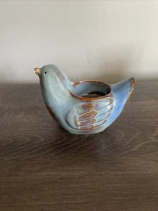 Blue Bird Tea Light Candle Holder Ocean Blue Color Pretty Decor - Picture 1 of 3