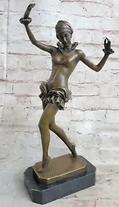 Außergewöhnliche Art Déco Chiparus Damen Tänzer Messingskulptur Dekoration Deal - Bild 1 von 10