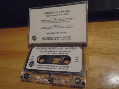 RARE PROMO Diane Schuur & B.B. King CASSETTE TAPE Heart to Heart blues 1994 jazz - Image 1 of 2