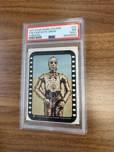 1977 Star Wars Sticker The Fantastic Droid Threepio PSA 7 Sticker #7 C-3PO - Picture 1 of 2