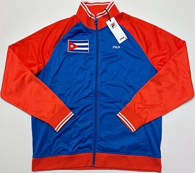 Cuba Rhory Track Jacket Top Full Zip Blue White Cuban Flag Mens Fila Size XL - Image 1 of 4