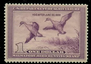 US #RW5 $1.00 Pintails, fresh og LH, tiny thin, VF centering, Scott $200.00 - Picture 1 of 1