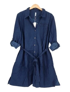 SHEEGO Damen Kleid Jeanskleid Blusenkleid dark blue Größe 50 Plus Size K21 - Bild 1 von 2