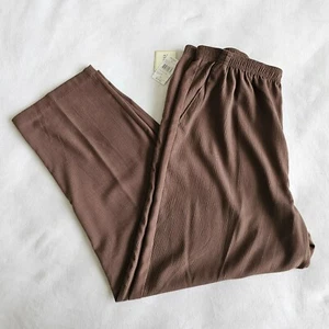 Baxter & Wells Size 18 Brown Elastic Waist Trousers Slacks Pants Pockets New NWT - Picture 1 of 15