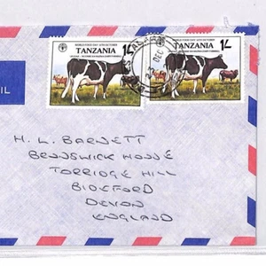 TANZANIA Dar-es-Saalam Cover Commercial Airmail COWS {samwells} 1982 XX281 - Picture 1 of 3