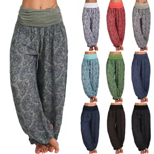 Damen Ali Baba Baggy Harem Leggings Harem Gypsy Hippie Boho Yogahose Hose - Bild 1 von 21
