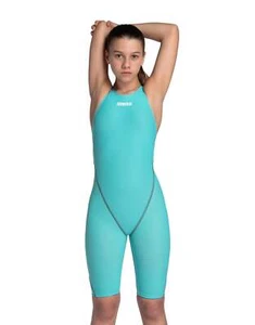 Arena Girls Powerskin ST NEXT Open Back - Aquamarine Blue - Picture 1 of 8