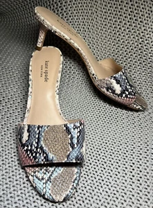 Kate Spade Savvi Pastel Snakeskin kitten heel slides sandal Heels Size 8 - Picture 1 of 7