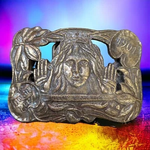 Lillie Langtry Belt Buckle 1901 The Jersey Lily - Bergamot Brass Works - Picture 1 of 5