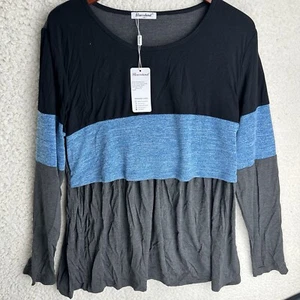 Bearsland Maternity XXL Nursing Top Shirt Women's Layered Stretch tri color - Picture 1 of 12