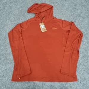 Rab Top Mens Large Red Clay Sonic Hoody Stretch Layer Hiking Walking Lightweight - Picture 1 of 9