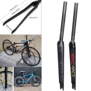 EC90 Full Carbon Fiber 1-1/8" 700C Road Bike Rigid Fork Bicycle Front Forks - Picture 1 of 12
