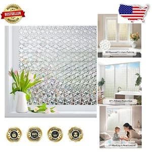 UV Blocking Frosted Window Film - Decorative 3D Static Cling, Easy Peel & Stick - Picture 1 of 9