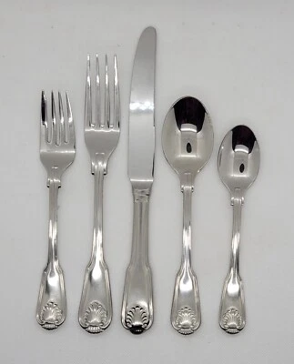 Towle LONDON SHELL Flatware 5 Pc Place Setting, Glossy, Germany, EUC - Image 1 of 4