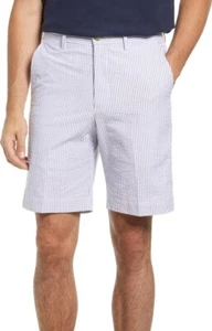 Berle - Men's Flat Front Seersucker Shorts - Navy / White - NWT - Size 30 - Picture 1 of 6