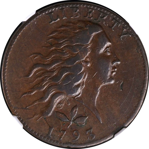 1793 Large Cent Wreath Vine & Bars NGC XF Details Key Date S.5 R.4 Strong Strike Cover