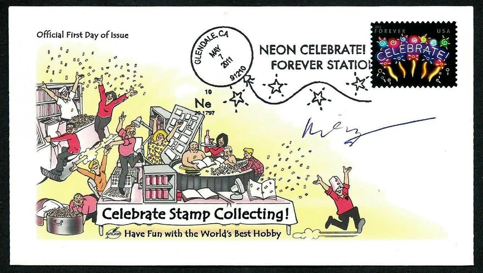 USA, SCOTT # 4502, WITH SIGNATURE ARTCRAFT FDC COVER 2011 CELEBRATE NEON LIGHTS - Image 1 of 1