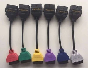 6x ELM OBD2 OBDII Adapters Auto Car Diagnostic Cable Set For Alfa Fiat Chrysler - Picture 1 of 8
