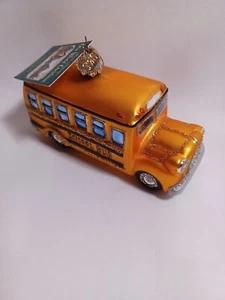 OWC Old World Weihnachtsschmuck gelb Schulbus 4,5" mundgeblasenes Glas 2003 EG - Bild 1 von 8