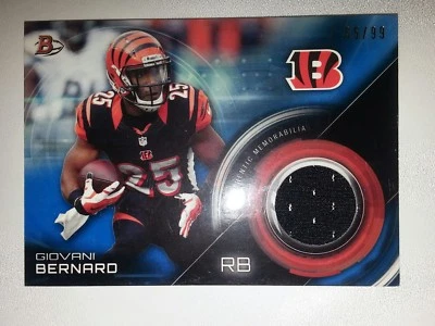 2015 Bowman Relics Blue #BR-GB Giovani Bernard, Cincinnati Bengals 65/99 - Image 1 of 2