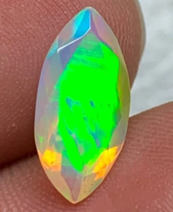 1.50cts -Natural Faceted Opal, Rainbow Fire Black Ethiopian Welo Opal, Fire Opal - Picture 1 of 6