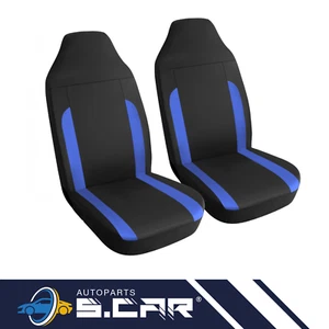 Coppia Coprisedili Anteriori Schienali Per Auto Universali Sportivi Blu - Foto 1 di 1
