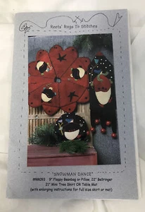 Reets' Lumpen zu Stichen "Schneemann Tanz" ungeschnitten Handarbeit Schnittmuster Baum Rock - Bild 1 von 5