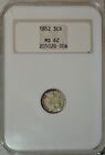 1852 3 cent silver, NGC MS62, Old Fatty holder..........Type Coin Company