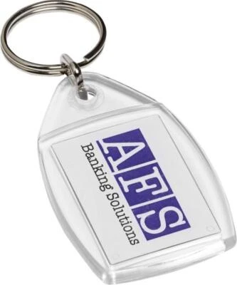 Photo Insert Key Rings - P5 clear acrylic fobs - Made in the UK, 35x24mm inserts - Image 1 of 4