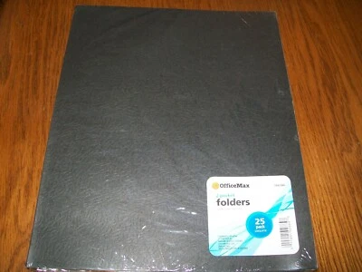 Office Max 25 Pack of 2 Pocket Black folders NIP - Image 1 of 2