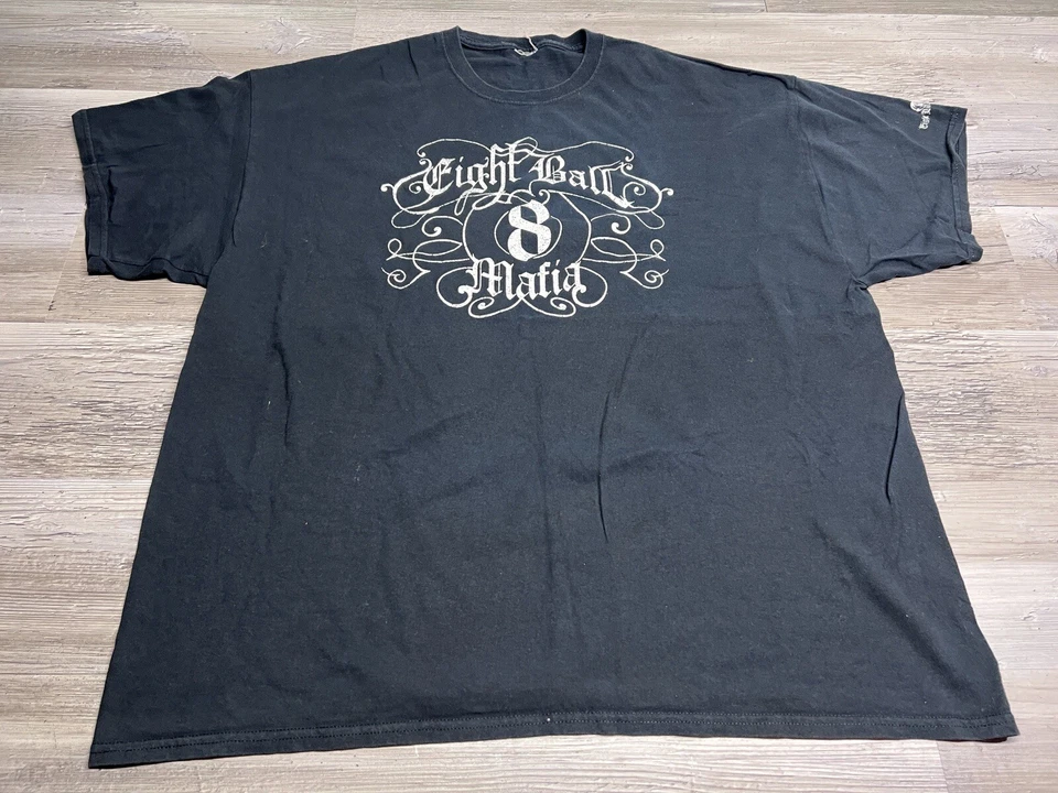 Camiseta de Billar Eight Ball Mafia Logotipo de Marca Camiseta Promo Negra Talla 2XL Calce Cuadrado Foto 1 de 4