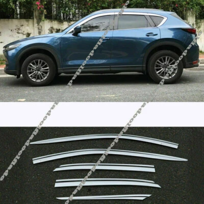 6 piezas para Mazda CX-5 2017-2021 cromo ventana visera ventilación sombra sol lluvia protector moldura Foto 1 de 4