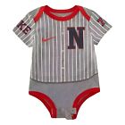 Nike Baby Infant Boy Grey and Red Baseball Jersey Bodysuit New 3 Months