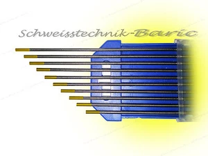 10 x Wolframelektrode Gold WL15 1,6 x 175 zum TIG WIG - Schweißen Wolframnadeln - Bild 1 von 1