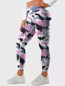 Camouflage Print Tummy Control High Stretch Fitness Yoga Pants Tights Size XL - Picture 1 of 5