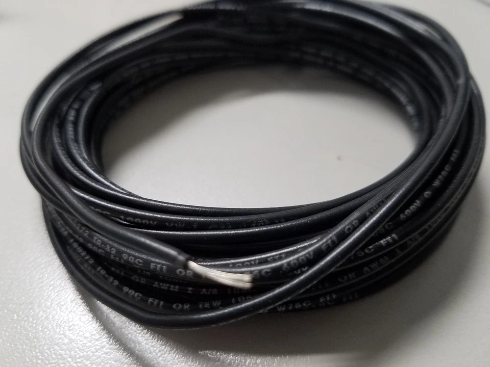 24 AWG Black Hook up Lead Wire Stranded 500 FT Ul1015 600v AWM MTW TEW on Reel