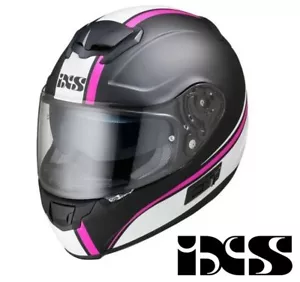 IXS 215 2.1 Full Face Motorcycle Helmet Black White Pink RRP £125 - Picture 1 of 2