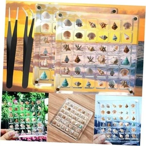 Caja de exhibición de acrílico de conchas marinas, caja de 2 pack-72 grids - Picture 1 of 8