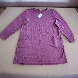 J.Jill Neu mit Etikett Langarm Kleid Aubergine Farbe Gr. XL UVP $ 89,00 - Bild 1 von 12