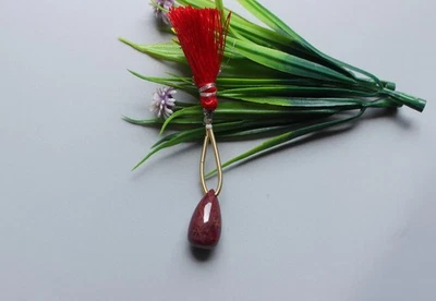 Briolette Rubí Rojo Natural Cuentas Lágrima Suave Pulido Hilo 20X11MM Ct.25.70 Foto 1 de 4